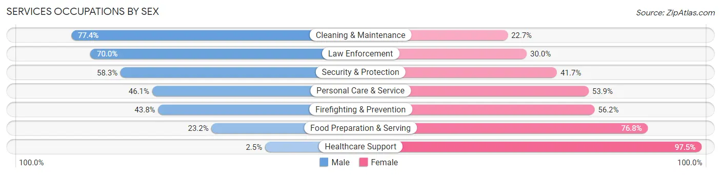 Services Occupations by Sex in Zip Code 33905
