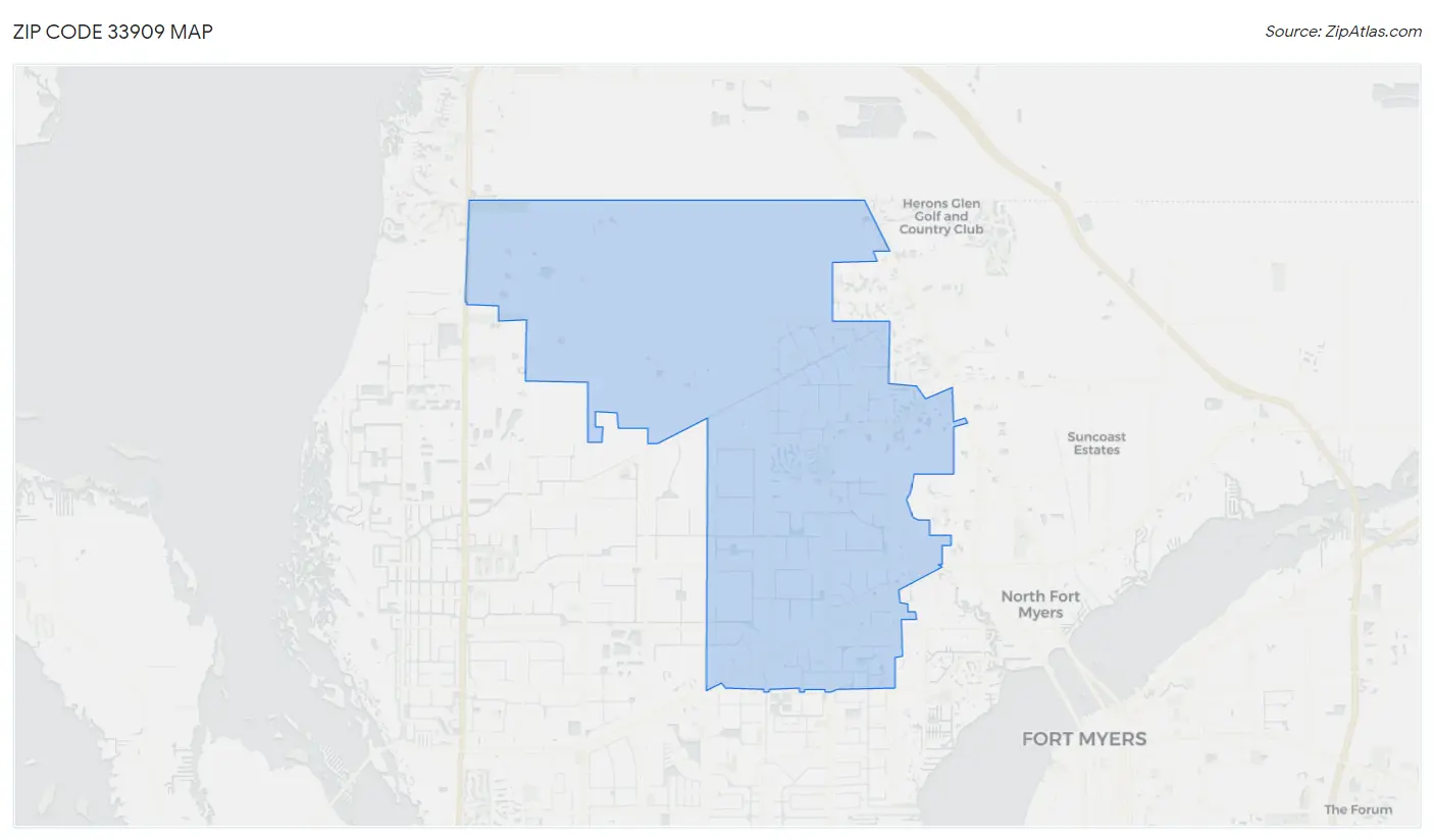 Zip Code 33909 Map