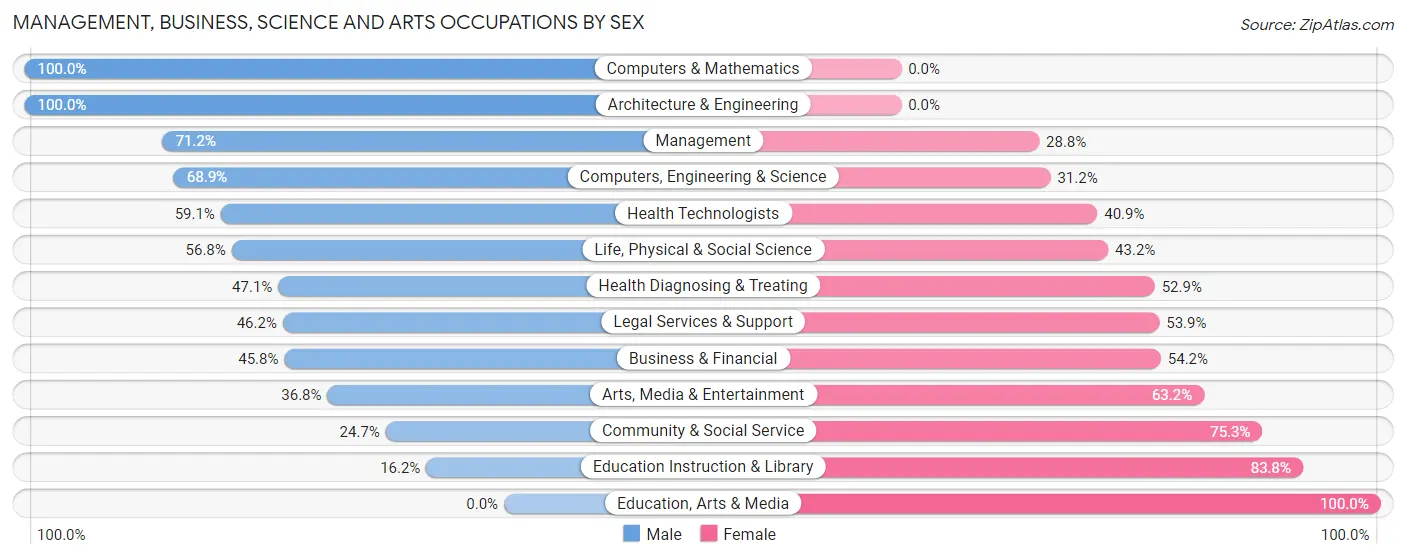 Management, Business, Science and Arts Occupations by Sex in Zip Code 33922