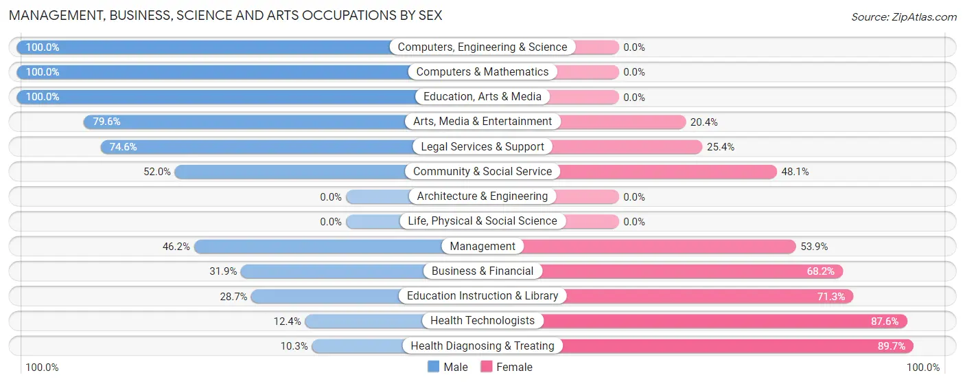 Management, Business, Science and Arts Occupations by Sex in Zip Code 33953