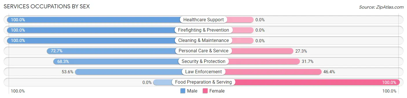 Services Occupations by Sex in Zip Code 33956