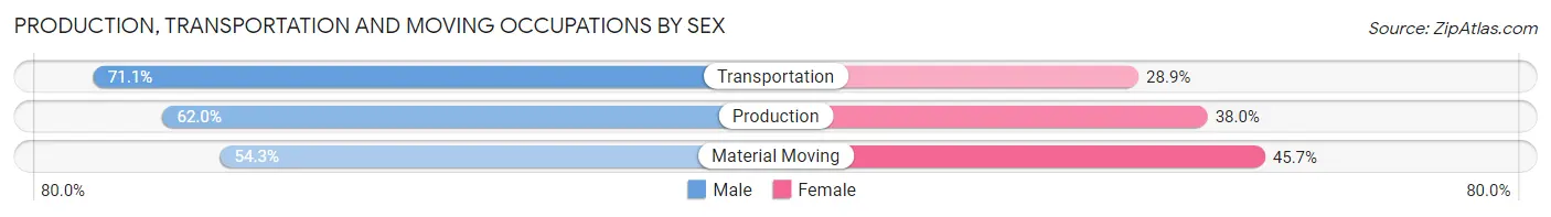 Production, Transportation and Moving Occupations by Sex in Zip Code 33973