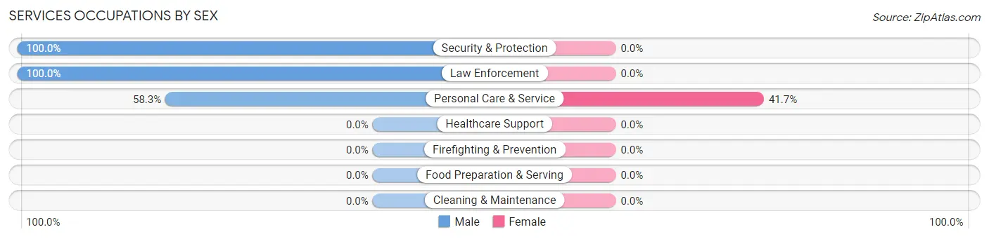 Services Occupations by Sex in Zip Code 34201