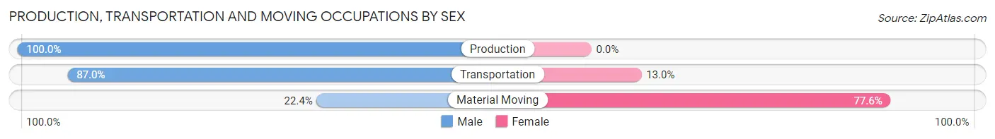 Production, Transportation and Moving Occupations by Sex in Zip Code 34434