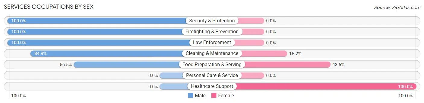 Services Occupations by Sex in Zip Code 34434