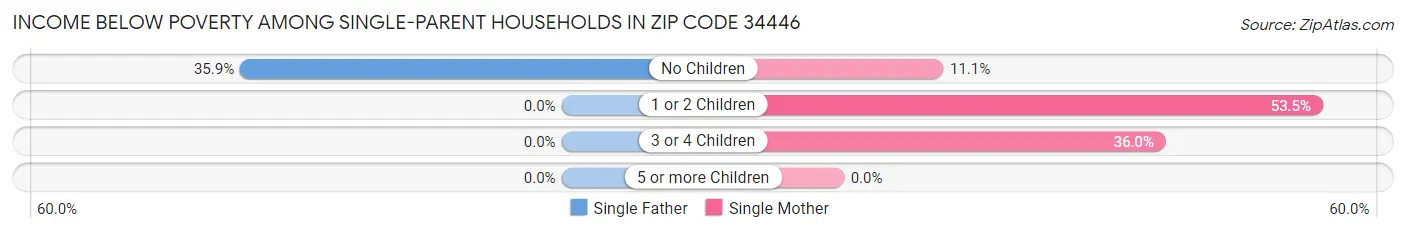 Income Below Poverty Among Single-Parent Households in Zip Code 34446