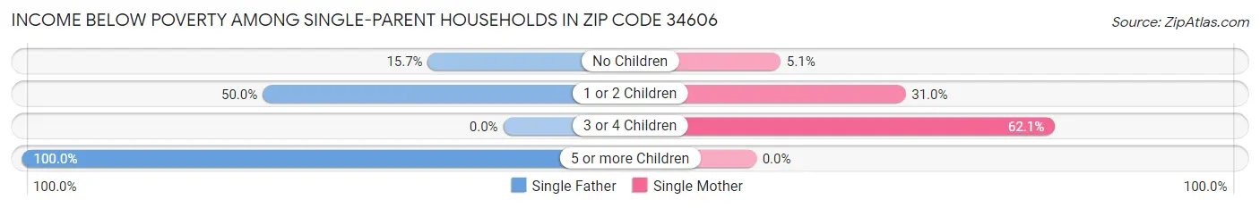 Income Below Poverty Among Single-Parent Households in Zip Code 34606