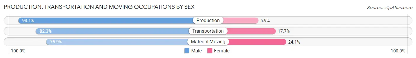Production, Transportation and Moving Occupations by Sex in Zip Code 34609