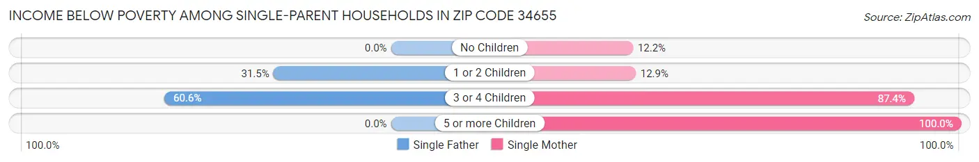 Income Below Poverty Among Single-Parent Households in Zip Code 34655