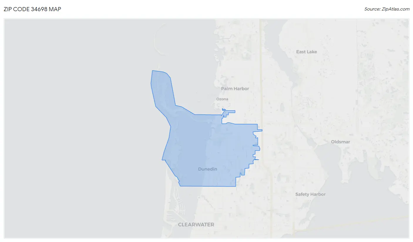 Zip Code 34698 Map