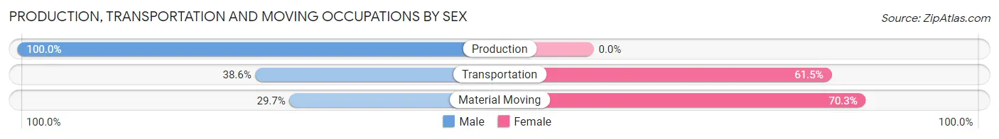 Production, Transportation and Moving Occupations by Sex in Zip Code 34705