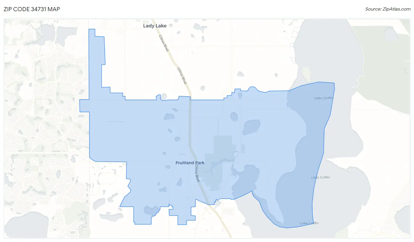 Zip Code 34731 Map