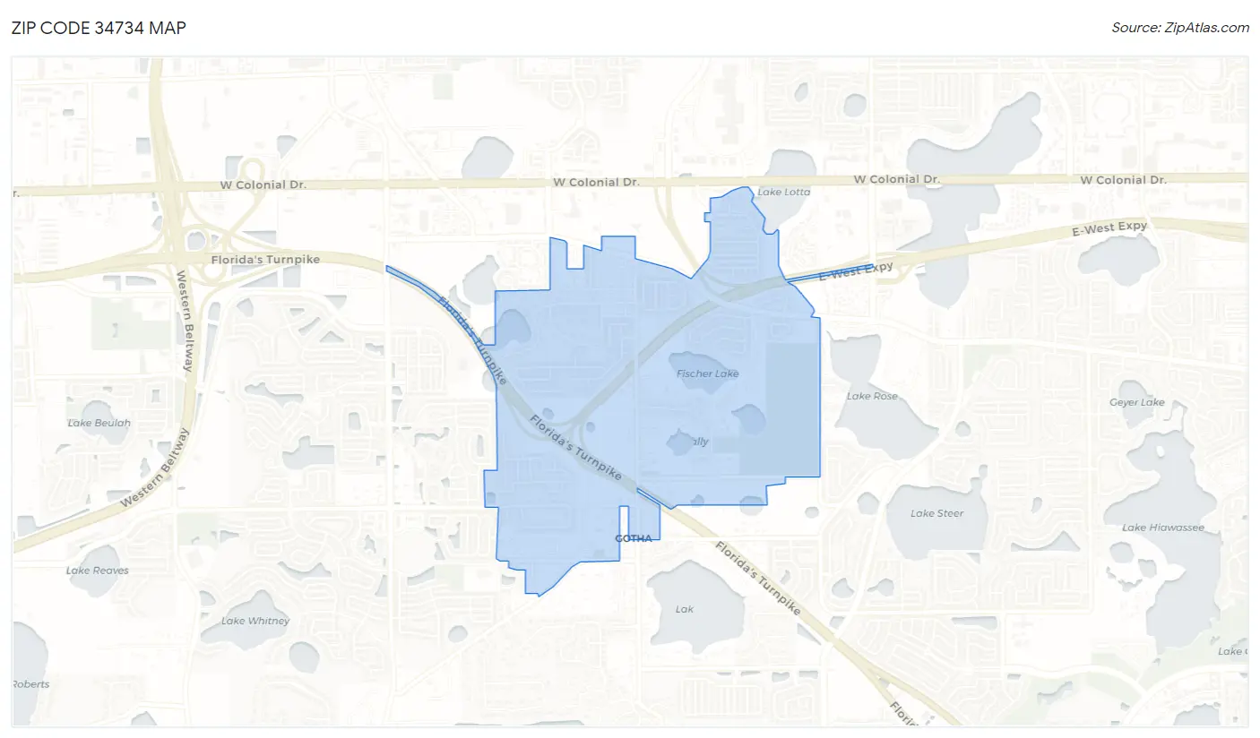 Zip Code 34734 Map