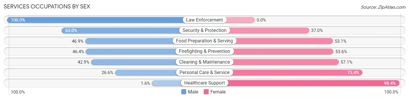 Services Occupations by Sex in Zip Code 34746