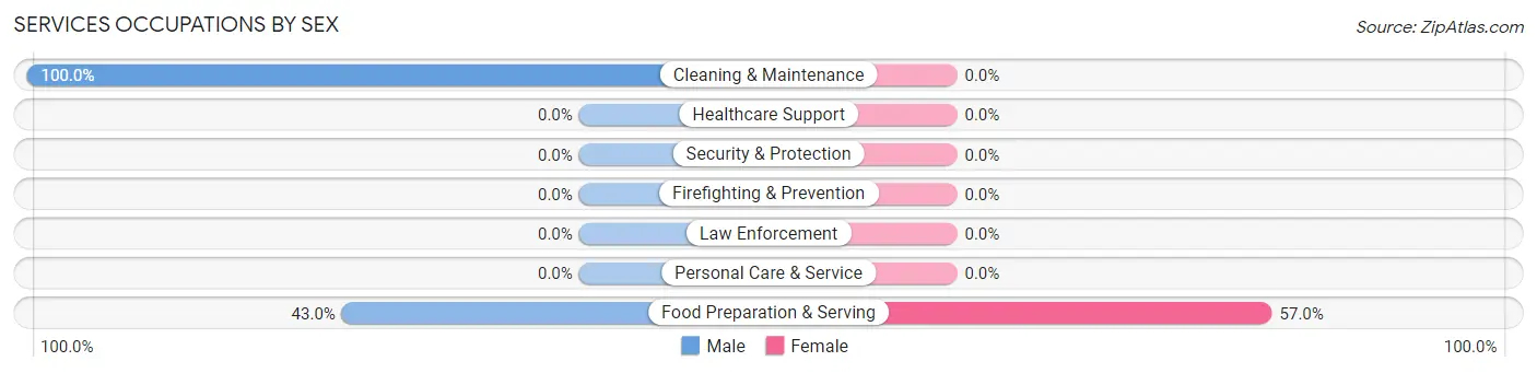 Services Occupations by Sex in Zip Code 34773
