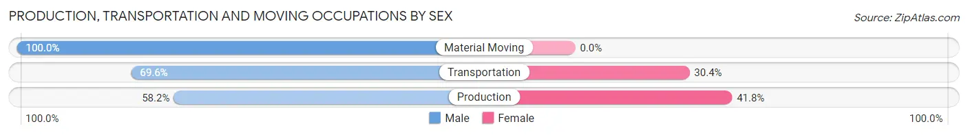 Production, Transportation and Moving Occupations by Sex in Zip Code 34945