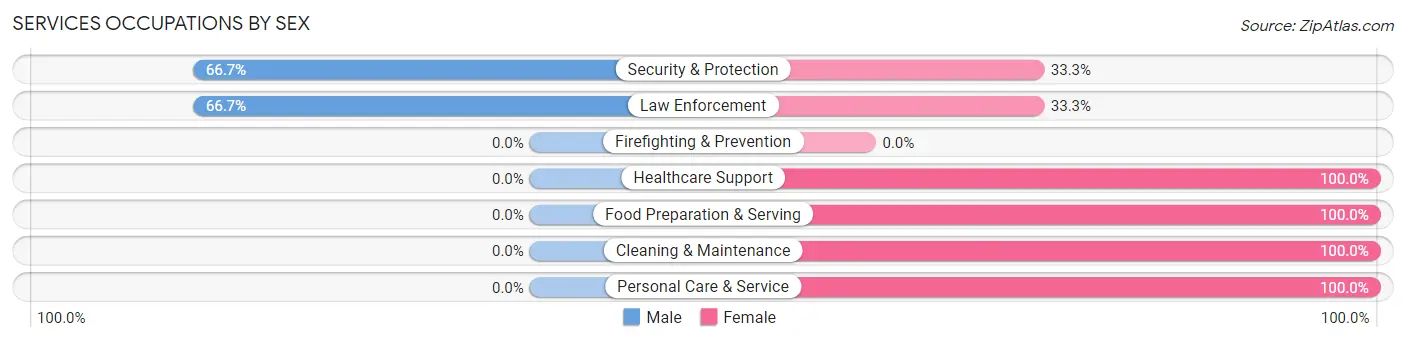 Services Occupations by Sex in Zip Code 35034