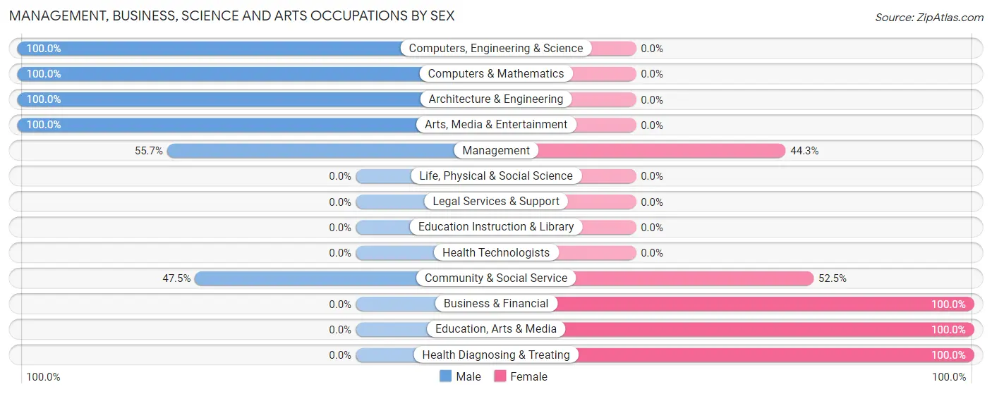 Management, Business, Science and Arts Occupations by Sex in Zip Code 35063