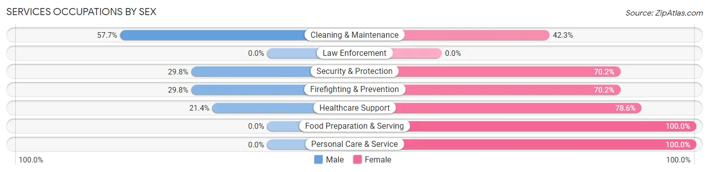 Services Occupations by Sex in Zip Code 35089