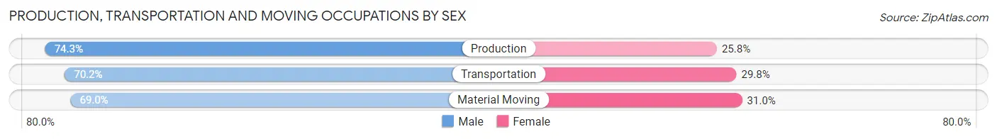 Production, Transportation and Moving Occupations by Sex in Zip Code 35120