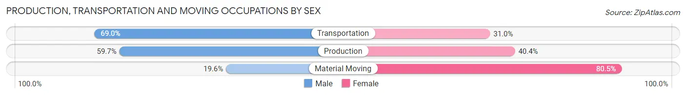 Production, Transportation and Moving Occupations by Sex in Zip Code 35143