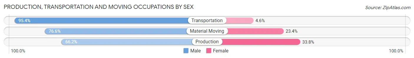 Production, Transportation and Moving Occupations by Sex in Zip Code 35205