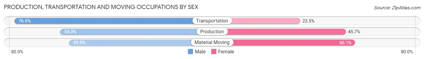 Production, Transportation and Moving Occupations by Sex in Zip Code 35211