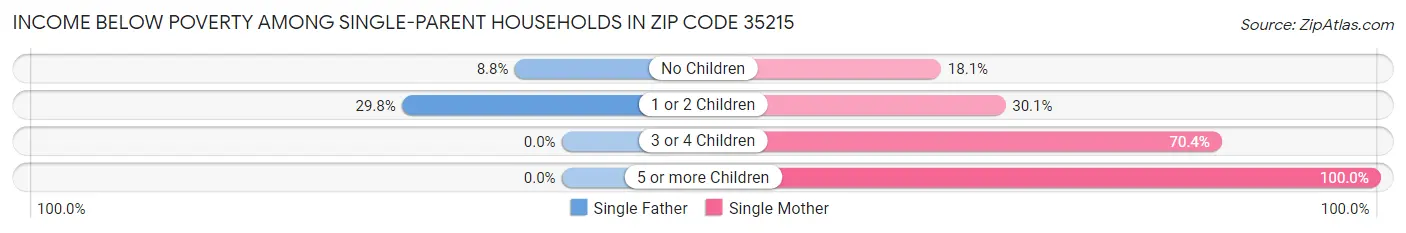 Income Below Poverty Among Single-Parent Households in Zip Code 35215