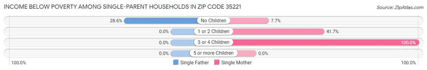 Income Below Poverty Among Single-Parent Households in Zip Code 35221