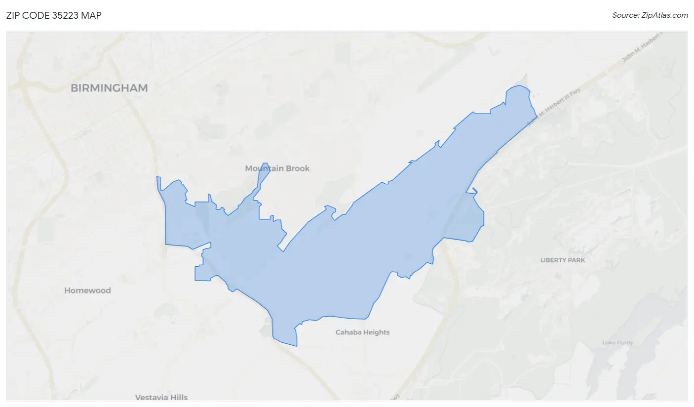 Zip Code 35223 Map