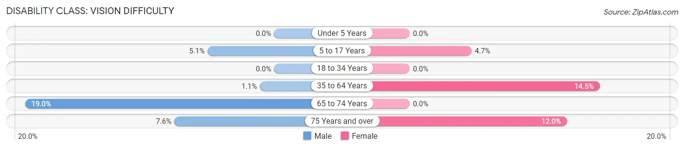 Disability in Zip Code 35224: <span>Vision Difficulty</span>