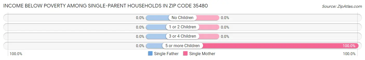 Income Below Poverty Among Single-Parent Households in Zip Code 35480