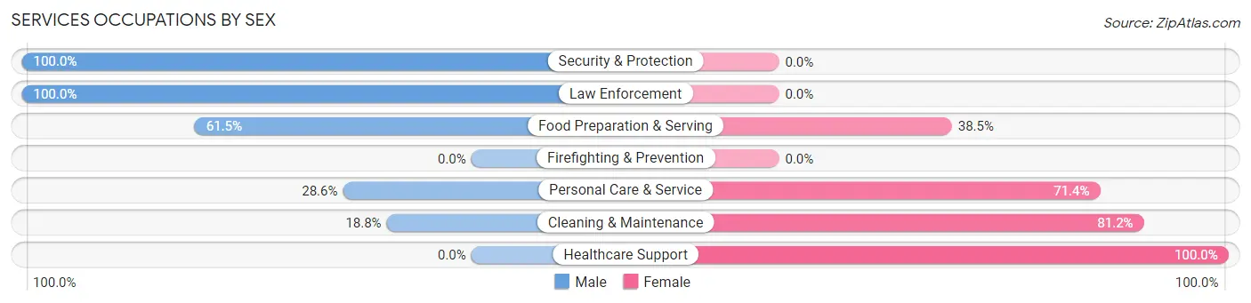 Services Occupations by Sex in Zip Code 35546