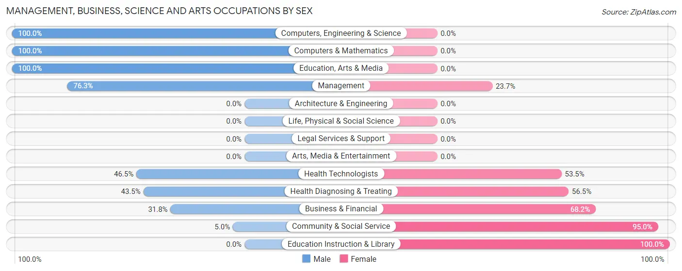 Management, Business, Science and Arts Occupations by Sex in Zip Code 35677