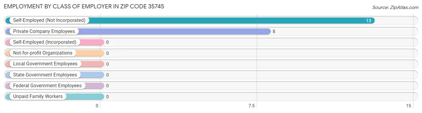 Employment by Class of Employer in Zip Code 35745