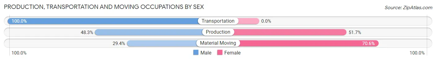 Production, Transportation and Moving Occupations by Sex in Zip Code 35772