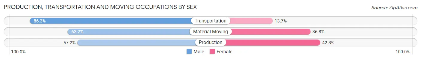 Production, Transportation and Moving Occupations by Sex in Zip Code 35901