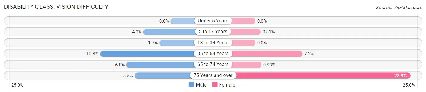 Disability in Zip Code 35903: <span>Vision Difficulty</span>