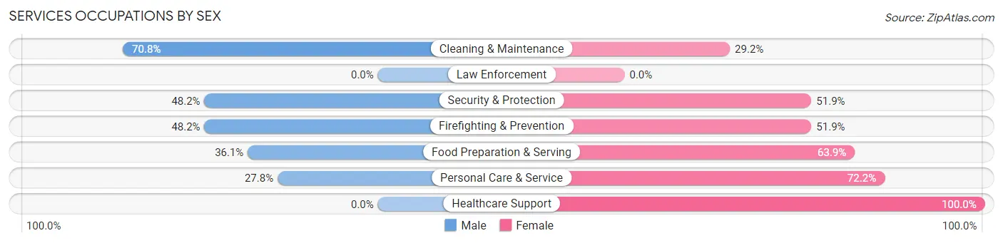 Services Occupations by Sex in Zip Code 35951