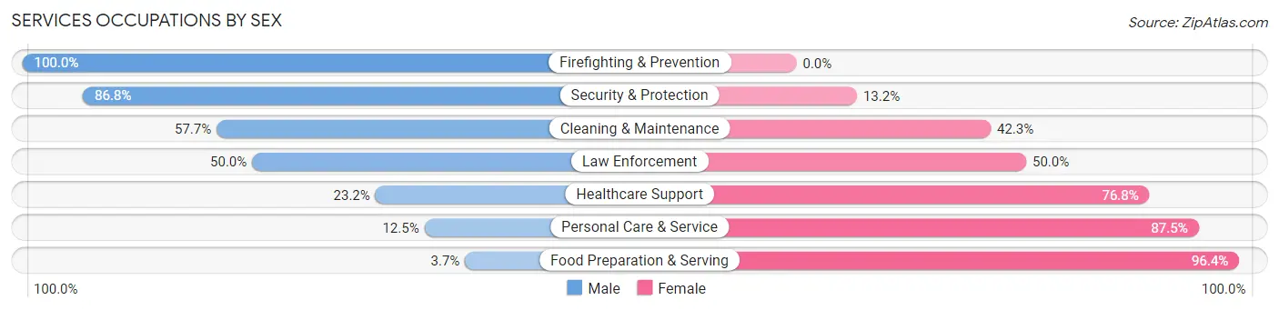 Services Occupations by Sex in Zip Code 35962