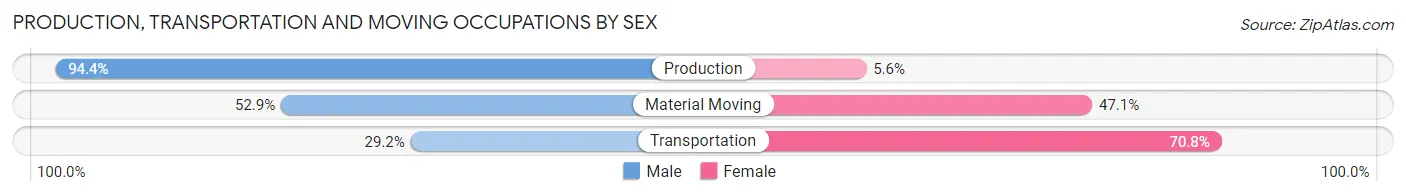 Production, Transportation and Moving Occupations by Sex in Zip Code 35974