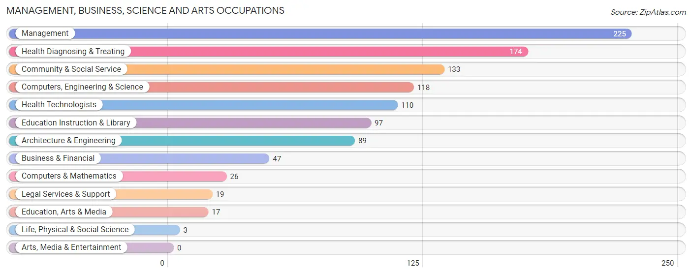 Management, Business, Science and Arts Occupations in Zip Code 36024