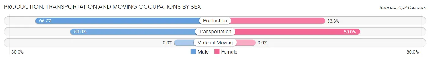 Production, Transportation and Moving Occupations by Sex in Zip Code 36069