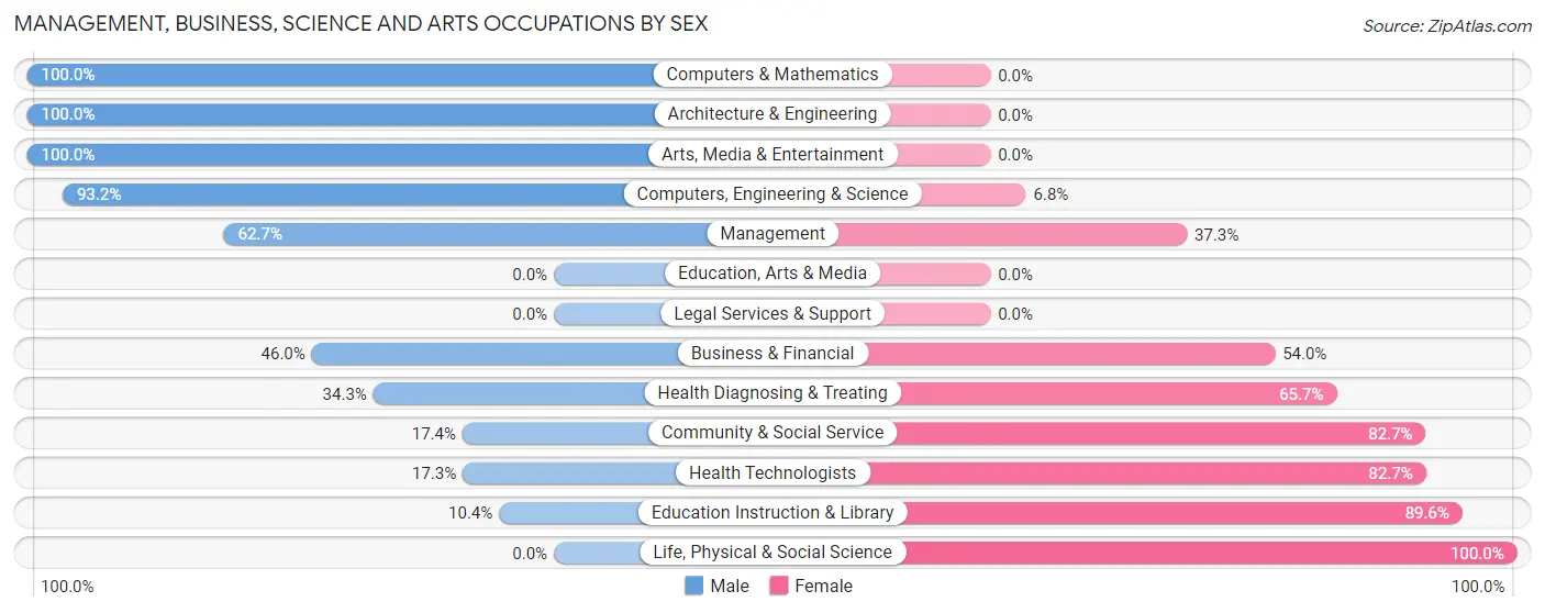 Management, Business, Science and Arts Occupations by Sex in Zip Code 36078