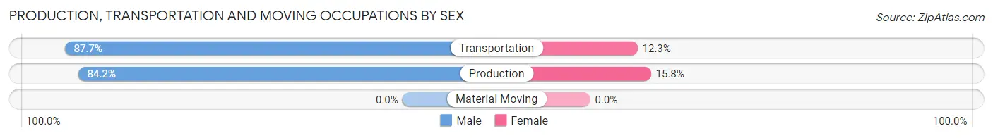 Production, Transportation and Moving Occupations by Sex in Zip Code 36080
