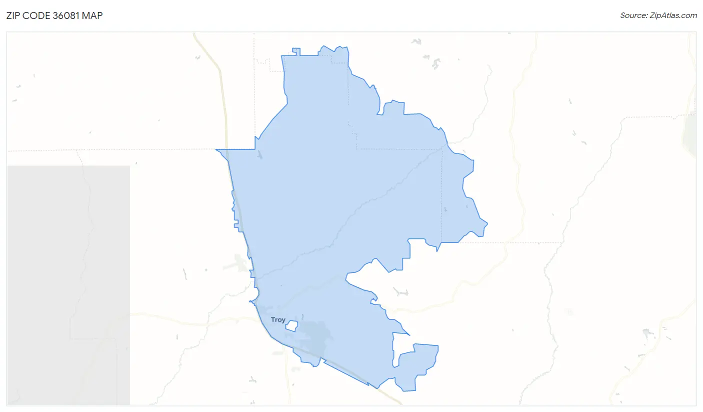 Zip Code 36081 Map