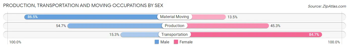 Production, Transportation and Moving Occupations by Sex in Zip Code 36089