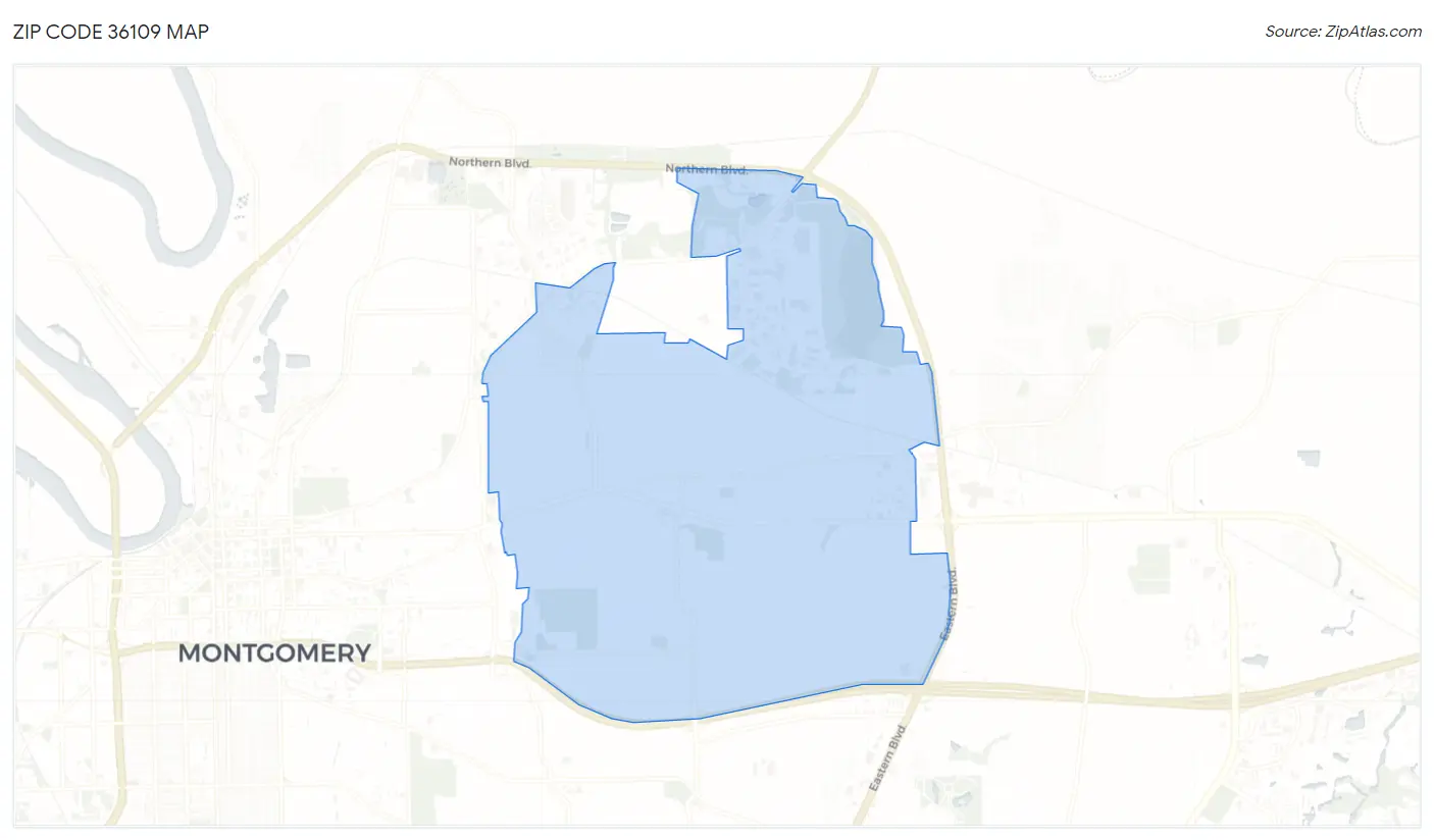 Zip Code 36109 Map