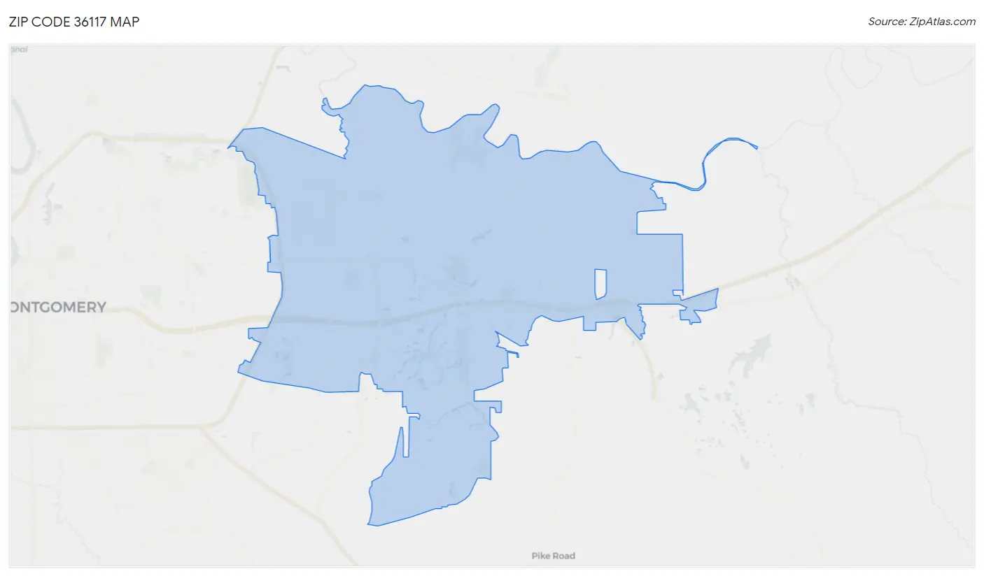 Zip Code 36117 Map