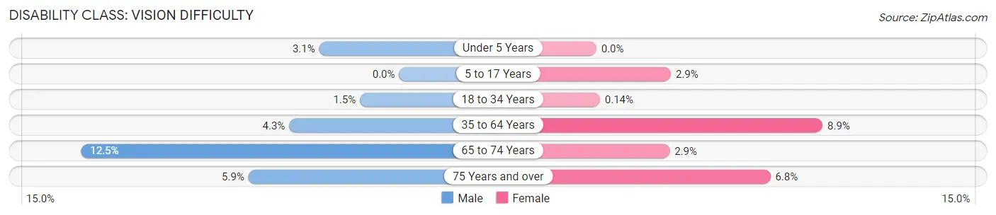 Disability in Zip Code 36203: <span>Vision Difficulty</span>